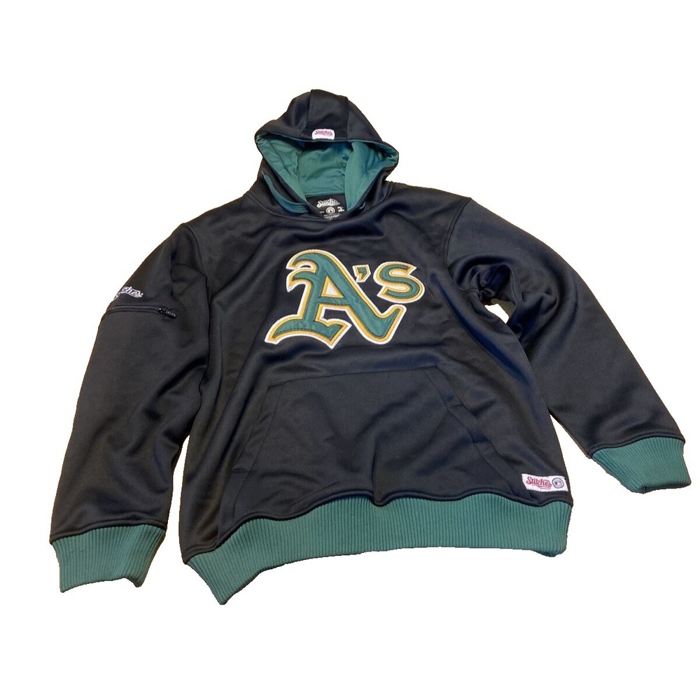 Stiches men's A's MBL Hoodie Black Small Oakland Baseball‎ Sweater